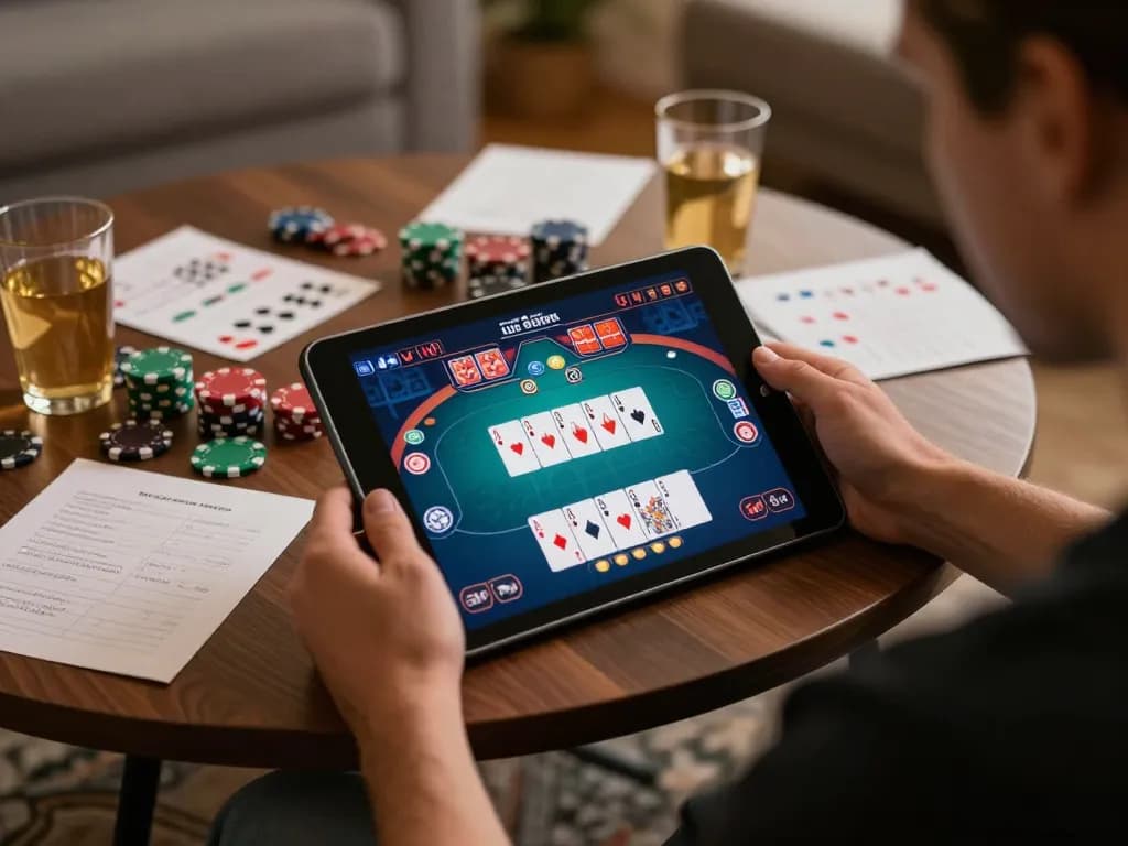 Engaging in đăng ký go99 gameplay while strategizing with notes at home