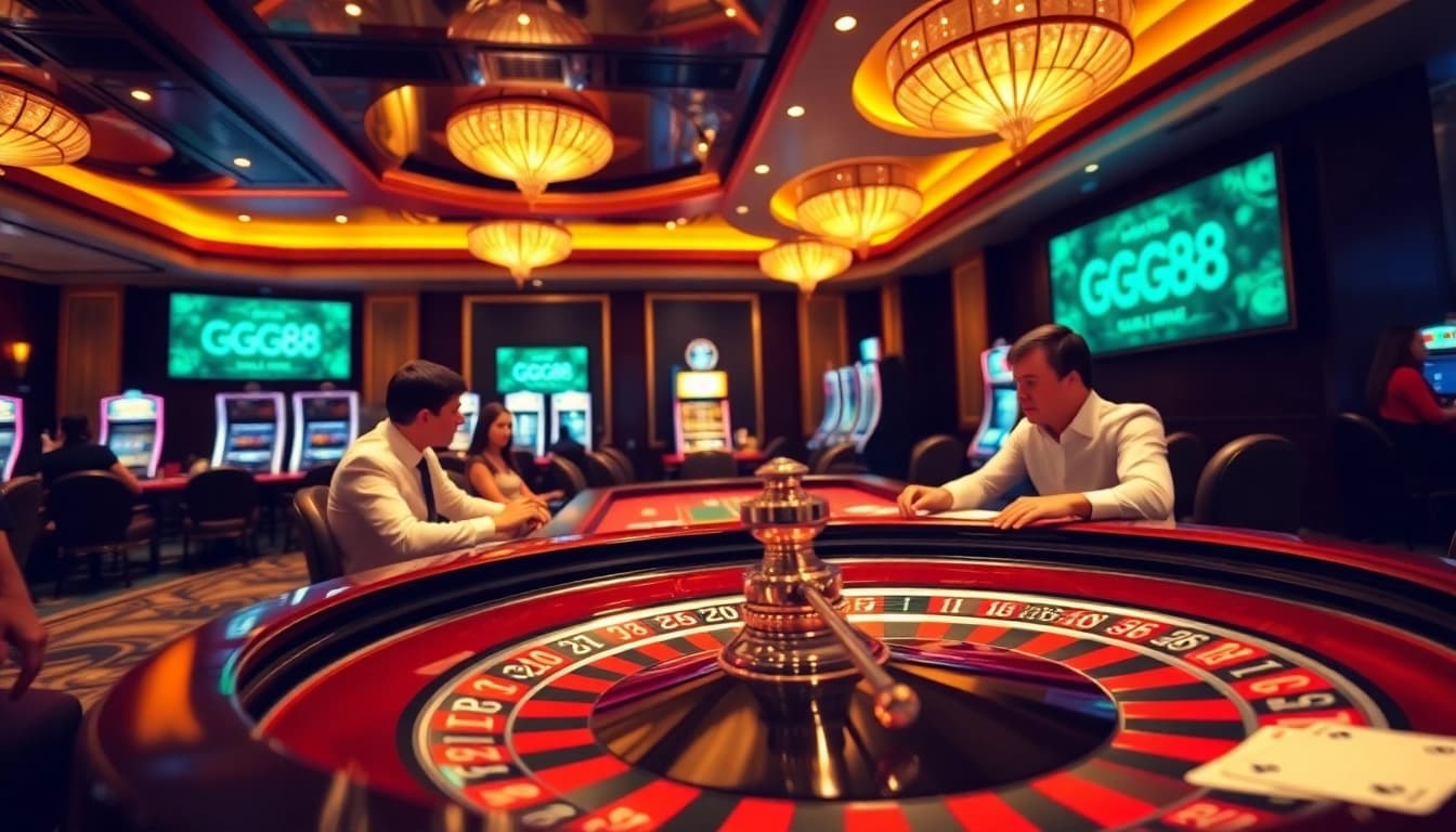 GG88 roulette table action with energetic players and vibrant atmosphere