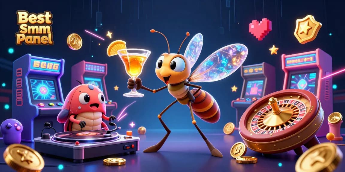 Boost your social media visibility with the Best Smm Panel featuring vibrant casino-themed characters.