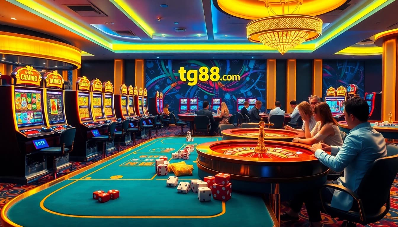 Engaging players betting strategically at a luxurious online casino scene inspired by https://tg88co.com/.