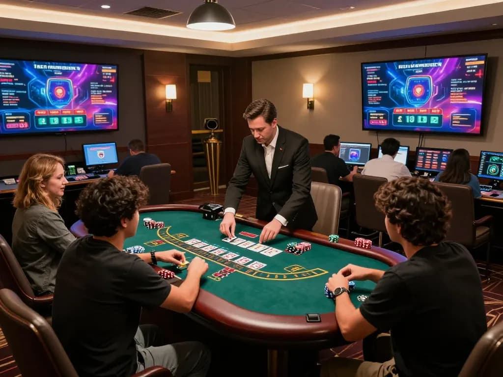 Players enjoying live dealer blackjack at wildsultan, showcasing immersive gaming experience and dynamic atmosphere