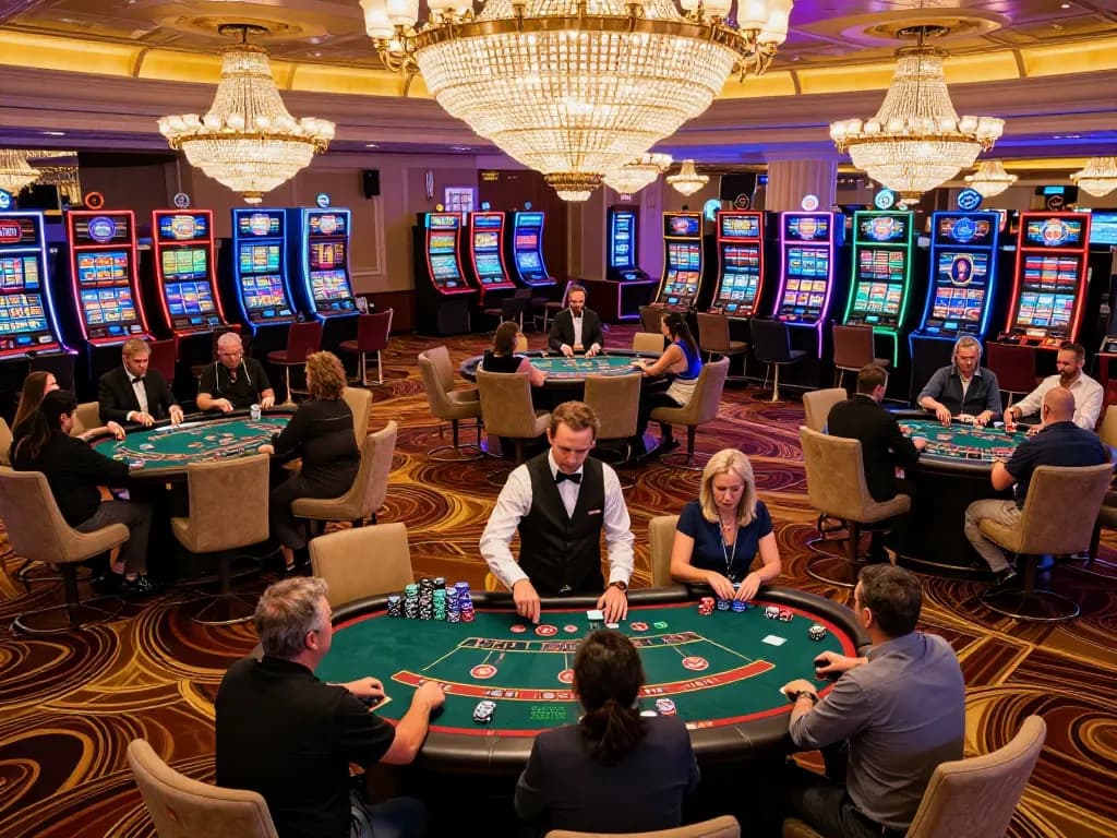 Engaged players at the blackjack tables in Sunwin casino showcase strategic gameplay and vibrant atmosphere.