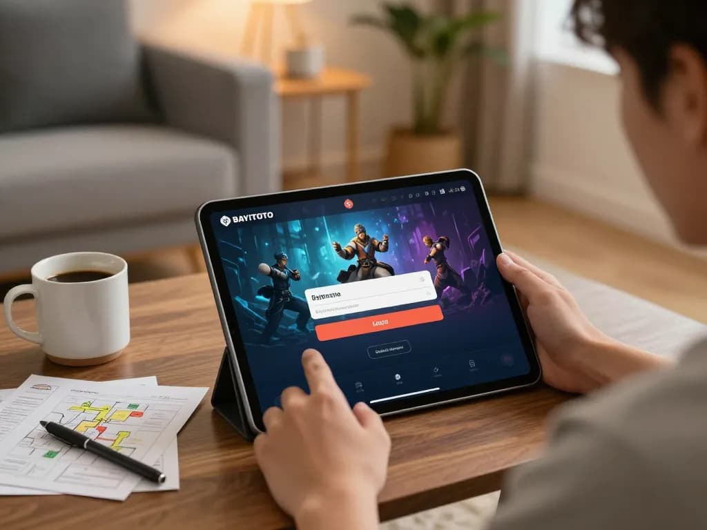 Masuk ke bayitoto login untuk permainan online dengan tablet di lingkungan rumah yang nyaman.
