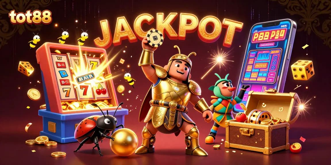 Win big with tot88 as a heroic beetle champions poker in a vibrant casino scene!