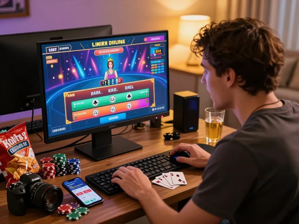 Engaged player enjoying an online gambling experience with five88 platform.