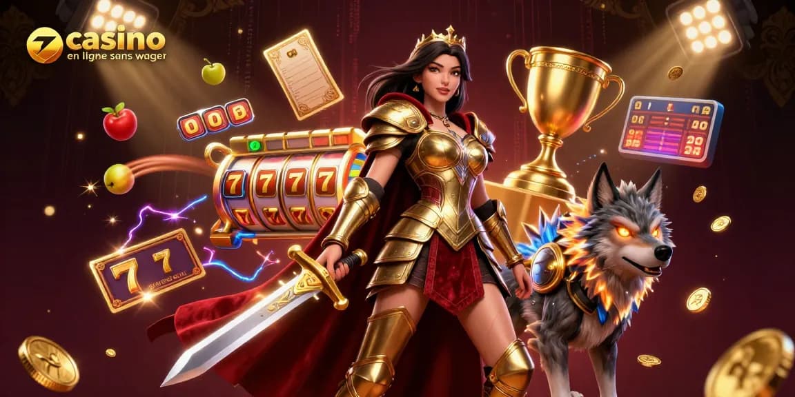 Gagnez gros au casino en ligne sans wager avec des machines à sous passionnantes et des personnages enchanteurs dans une illustration vivante.