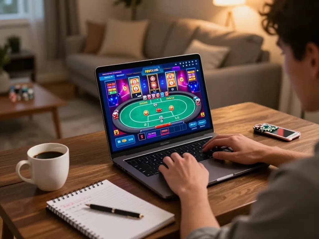 Play the 789CLUB games online, enjoying mixed poker and slots in a cozy home setting.