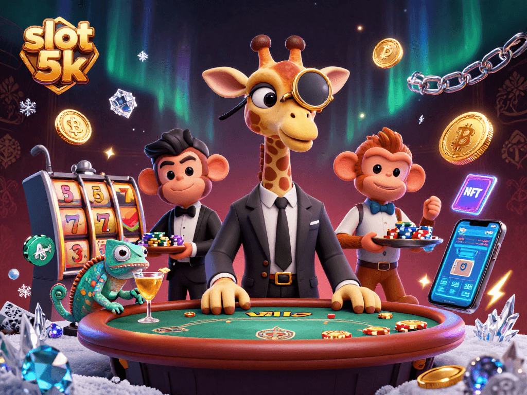 Spin the slot 5k for massive wins with vibrant characters in a thrilling casino scene.
