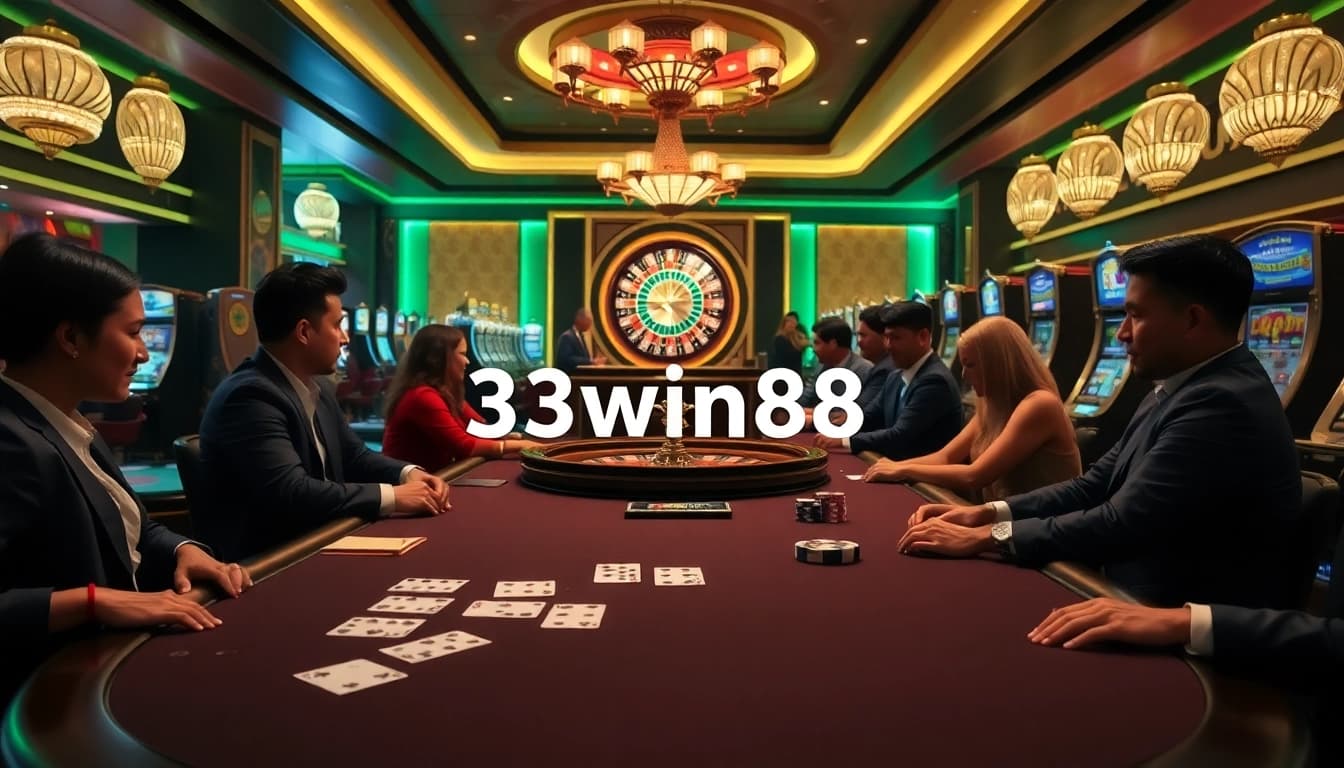 Engage with 33win68 at a professional casino table during an exciting game.