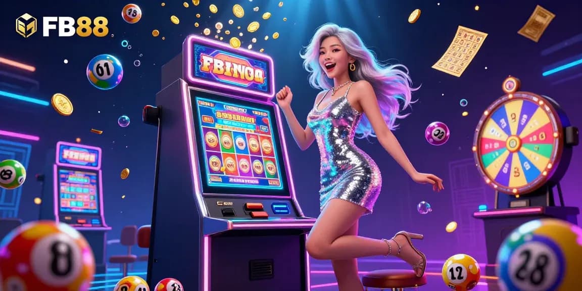 Exciting FB88 jackpot experience with vibrant visuals and thrilling casino elements.