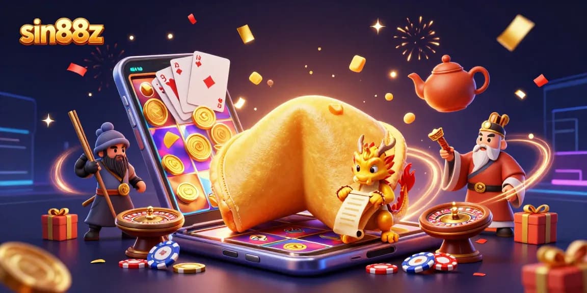 Play engaging slot games with sin88z while winning golden prizes in a vibrant casino scene.
