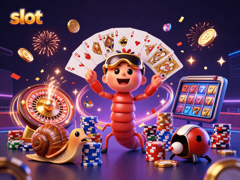 Spin the slot reels with excitement as you enjoy the festive casino scene featuring key characters and elements.