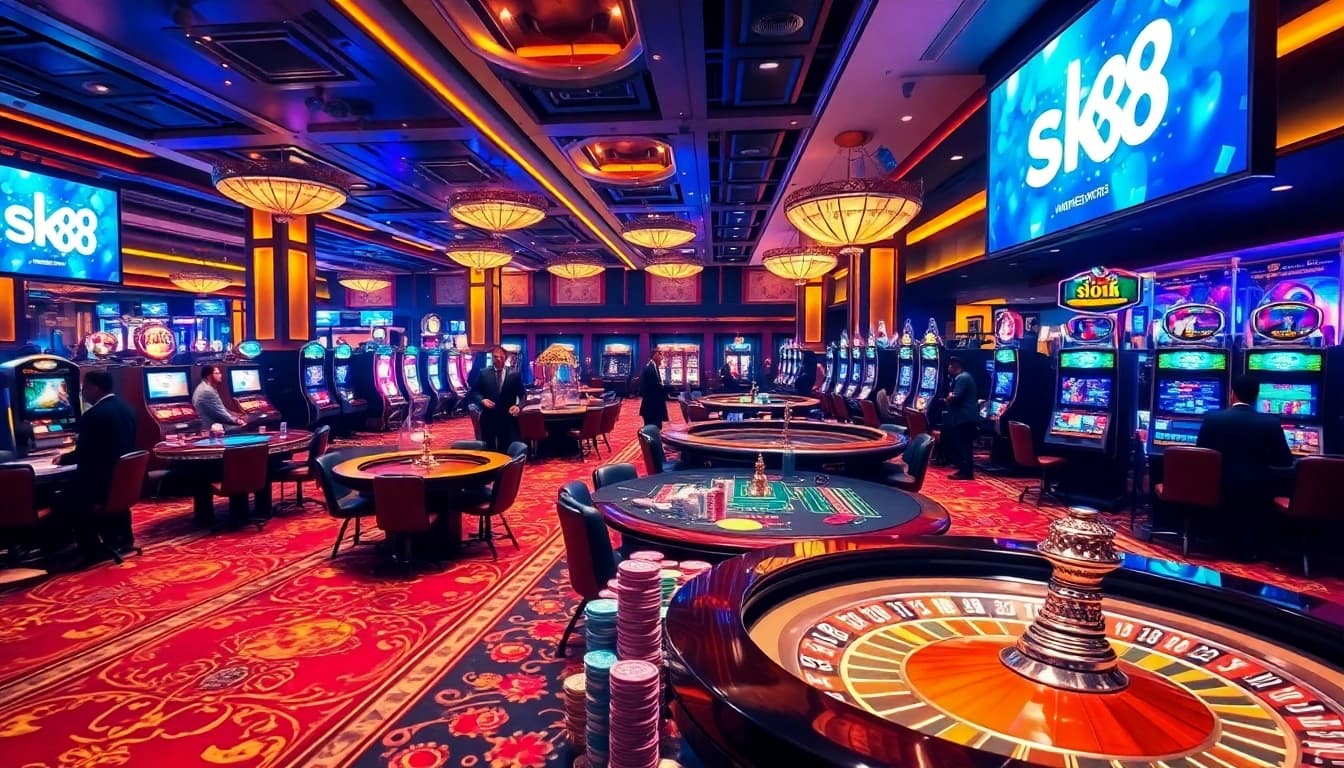 Experience the thrill of gaming at sky 88 with dynamic tables and vibrant slot machines.
