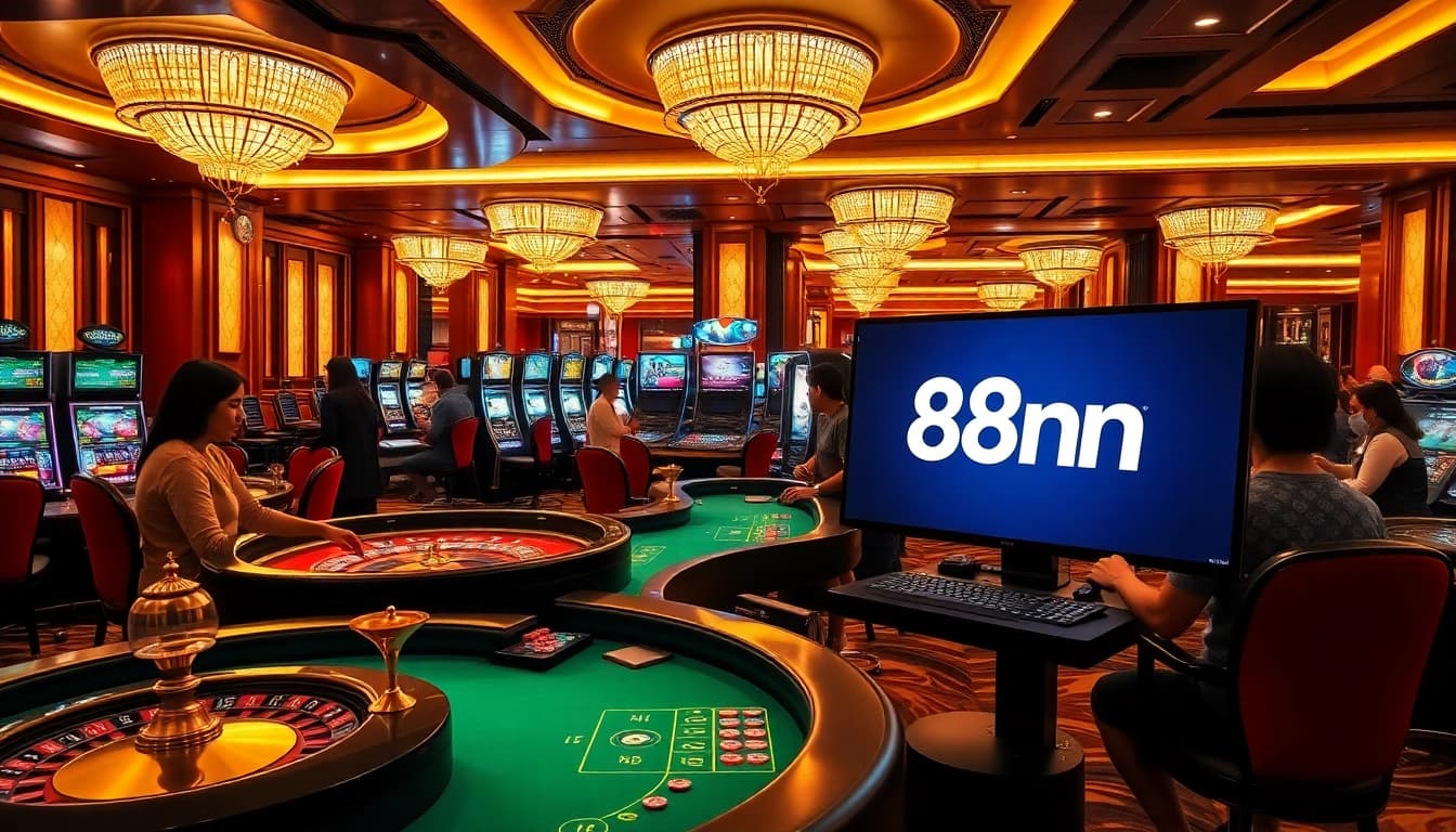 Experience thrilling gameplay at the 88nn casino with vibrant slot machines and engaging tables.