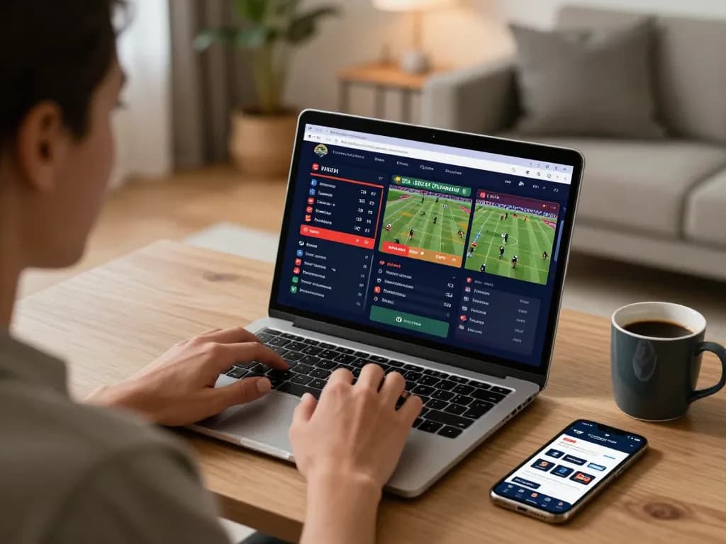 Engaging in live sports betting on LV88 platform from comfortable home workspace.