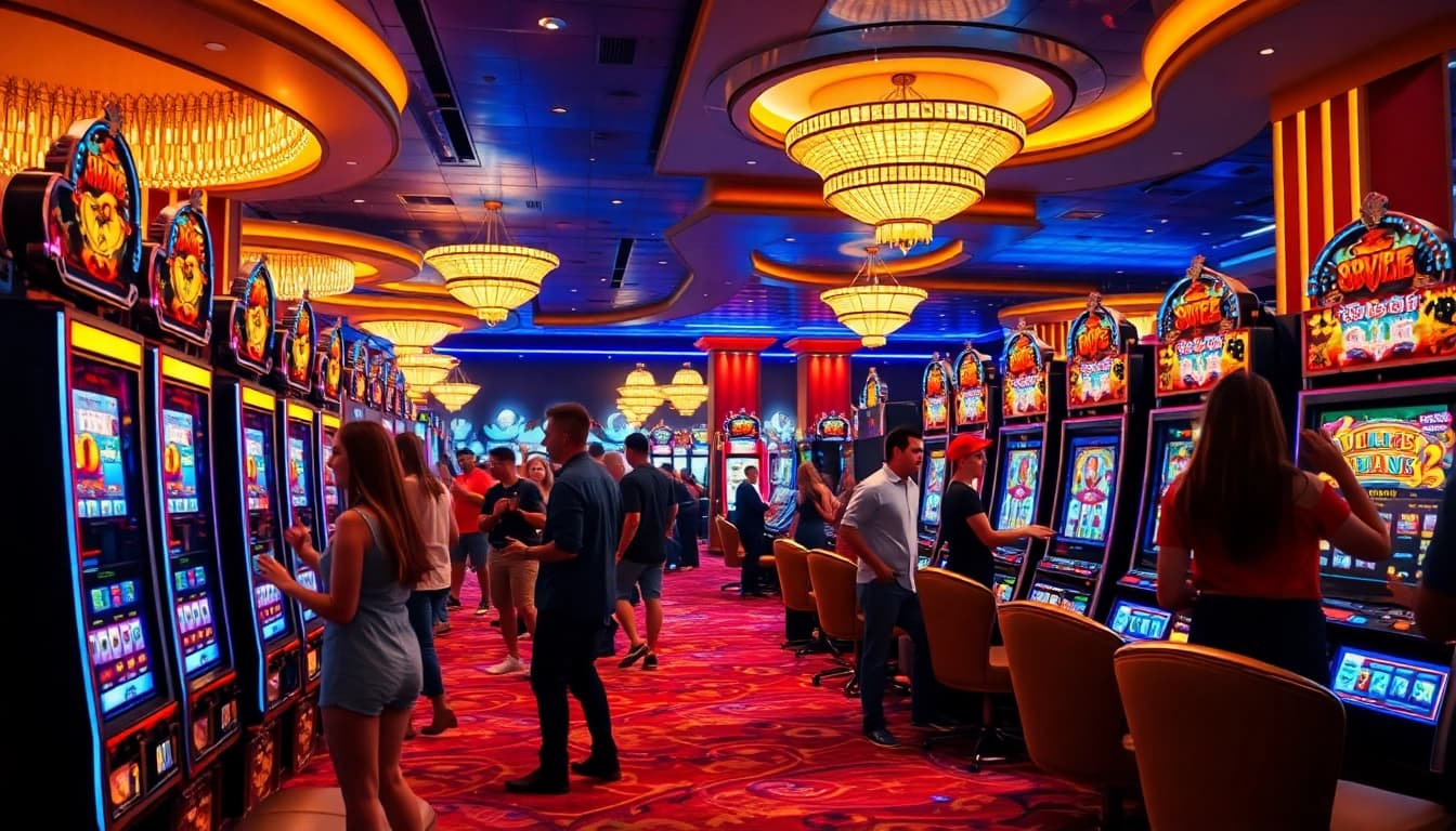 Experience the excitement of AT99 gaming on a vibrant casino floor.