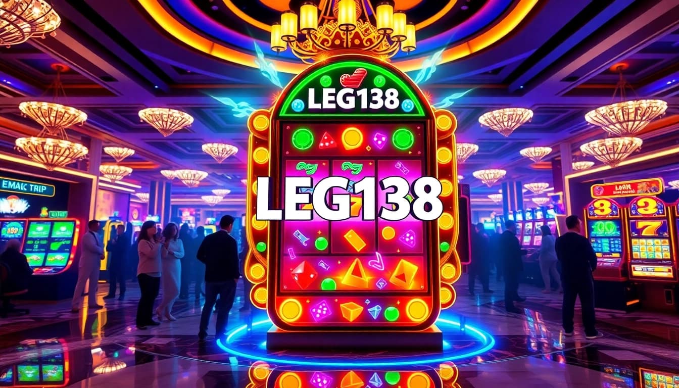 Players at the LEGO138 slot machine celebrating significant wins in a vibrant casino atmosphere.