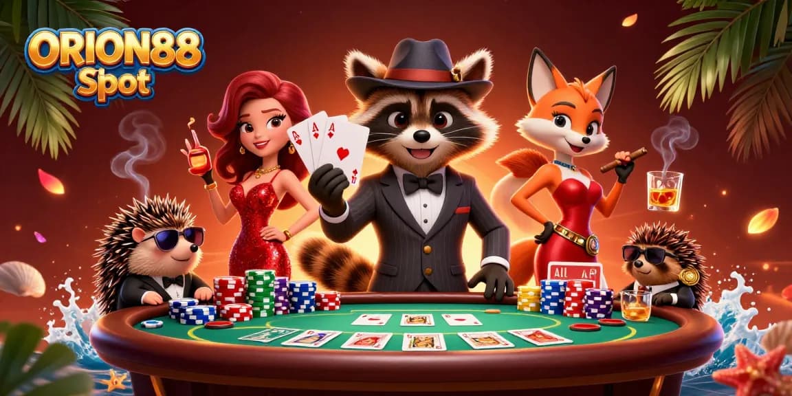 Experience the thrill of ORION88 Slot with vibrant characters and casino ambiance.