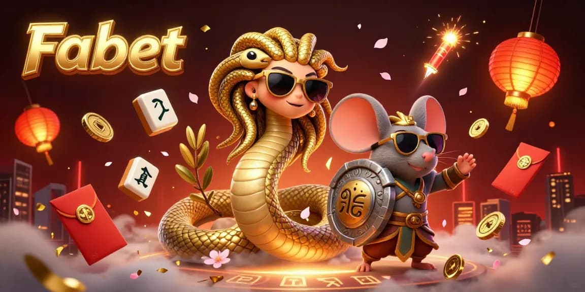 Experience the lively atmosphere of Fabet with a detailed illustration featuring Medusa and golden treasures.