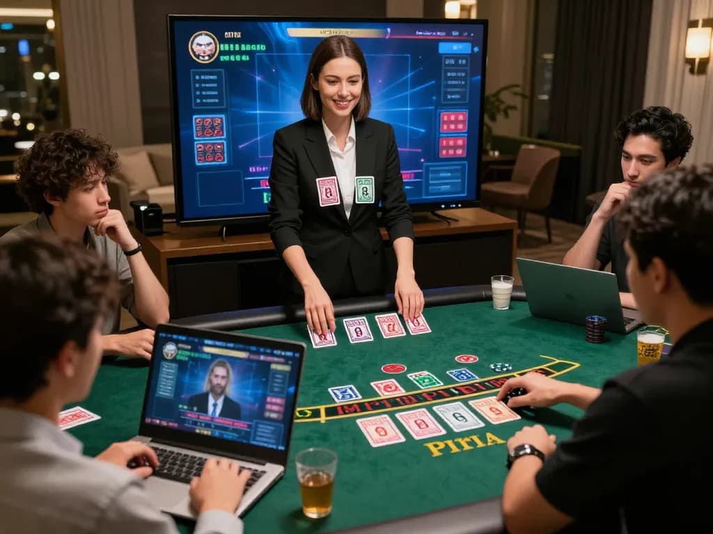 Play blackjack online at SC88 OKVIP, vibrant scene showing player engaged with live dealer