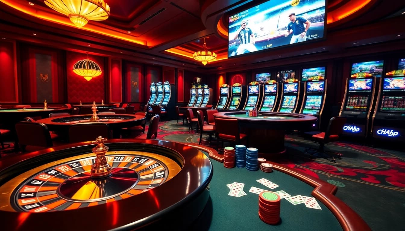Experience the excitement of casino gambling at https://thabethome.com/ with vibrant roulette wheels and poker tables.