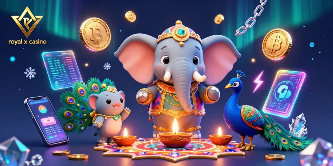 Engage with royal x casino's vibrant 3D scene showcasing casino-themed elements and stunning visuals.