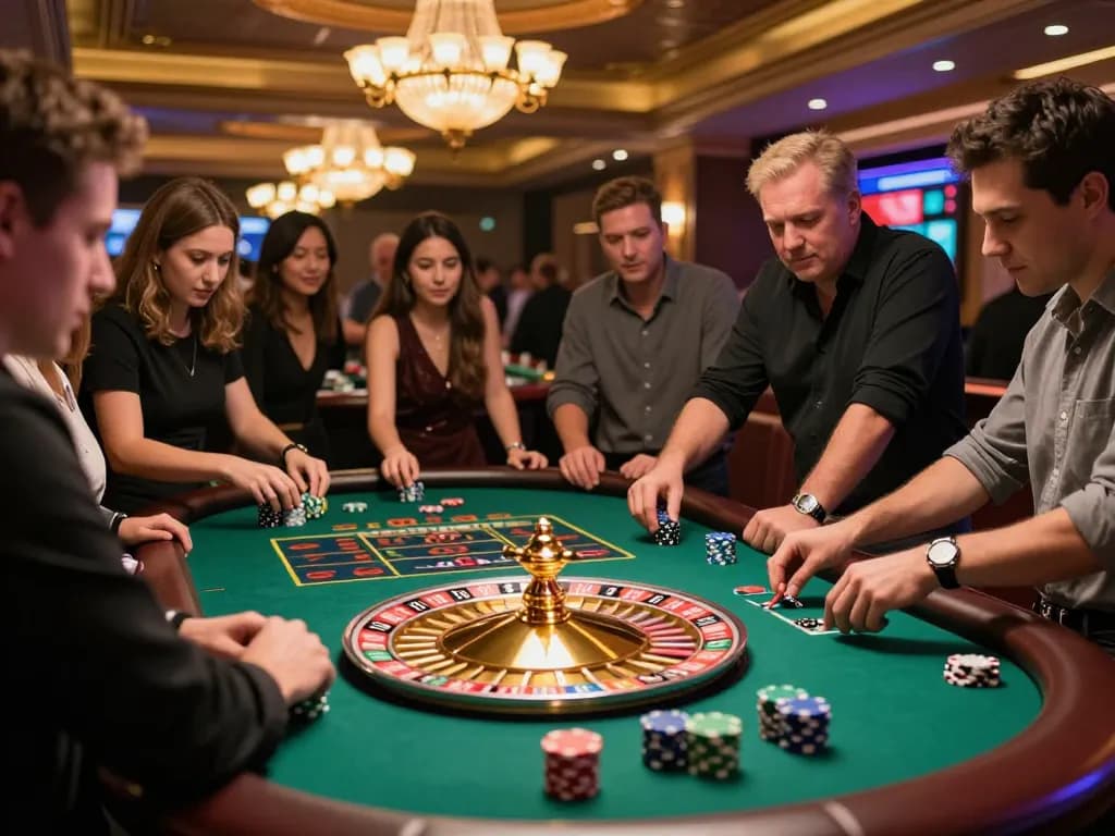 Watch players engage in the thrill of roulette at TOPBET's lively casino.