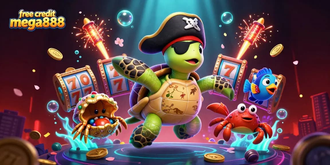 Maximize your gameplay with free credit mega888 in an engaging underwater casino scene.