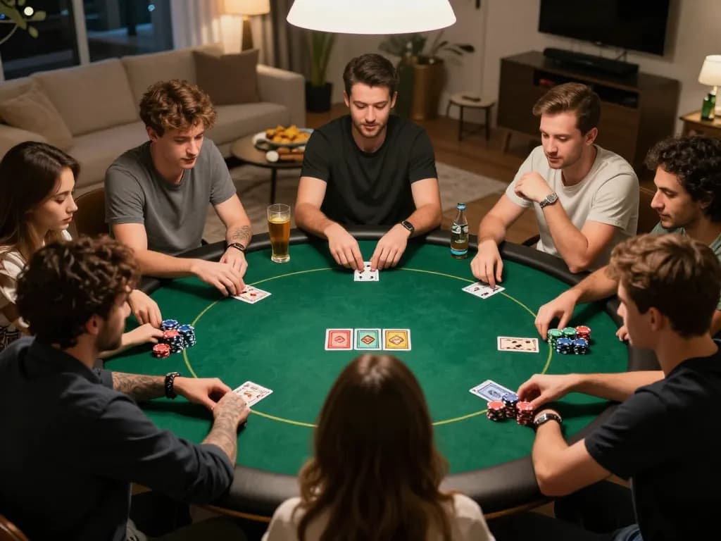 Pemain terlibat dalam permainan poker strategis sambil menunjukkan suasana permainan online Gsc108