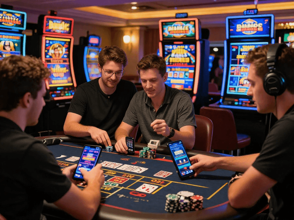 British players enjoying the excitement of USA casinos for UK players through vibrant games and promotions.