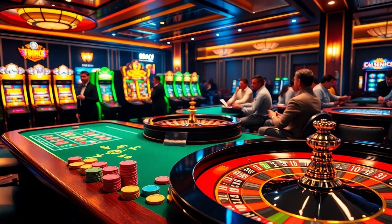 Experience engaging gaming action at nhacaiuytinvn.us.com with vibrant casino tables and excited players.