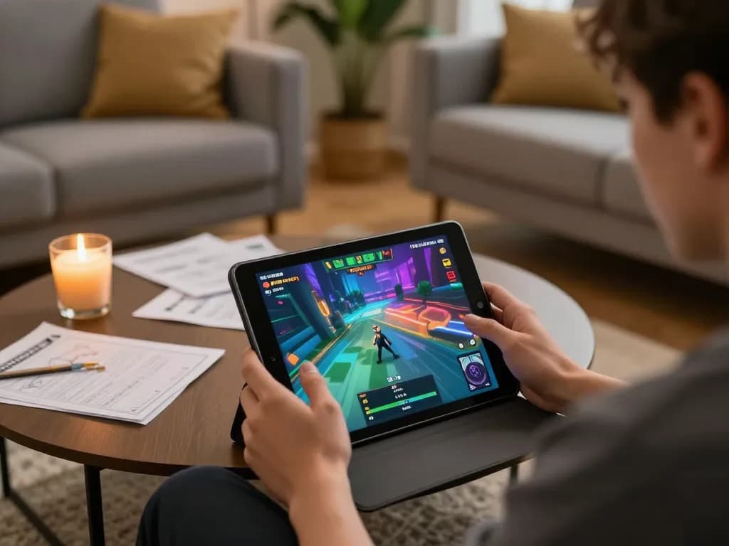 Berkecimpung dalam game online KENZO123 dengan visual yang menarik di ruang tamu yang nyaman.
