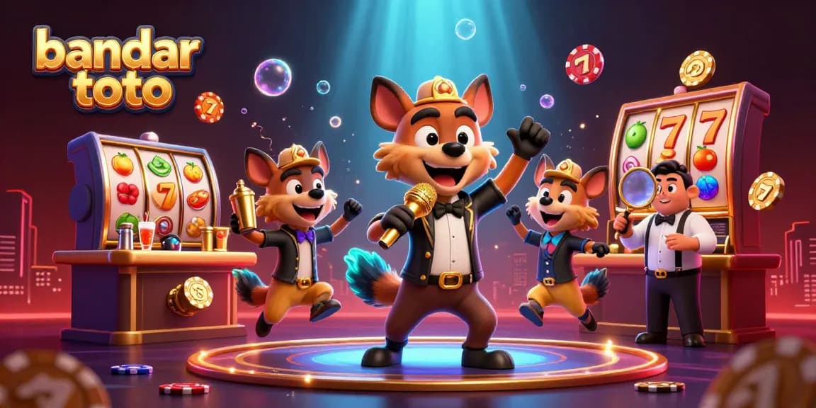 Engage in thrilling gameplay at bandar toto with vibrant casino elements and lively hyena characters that create an exciting atmosphere.