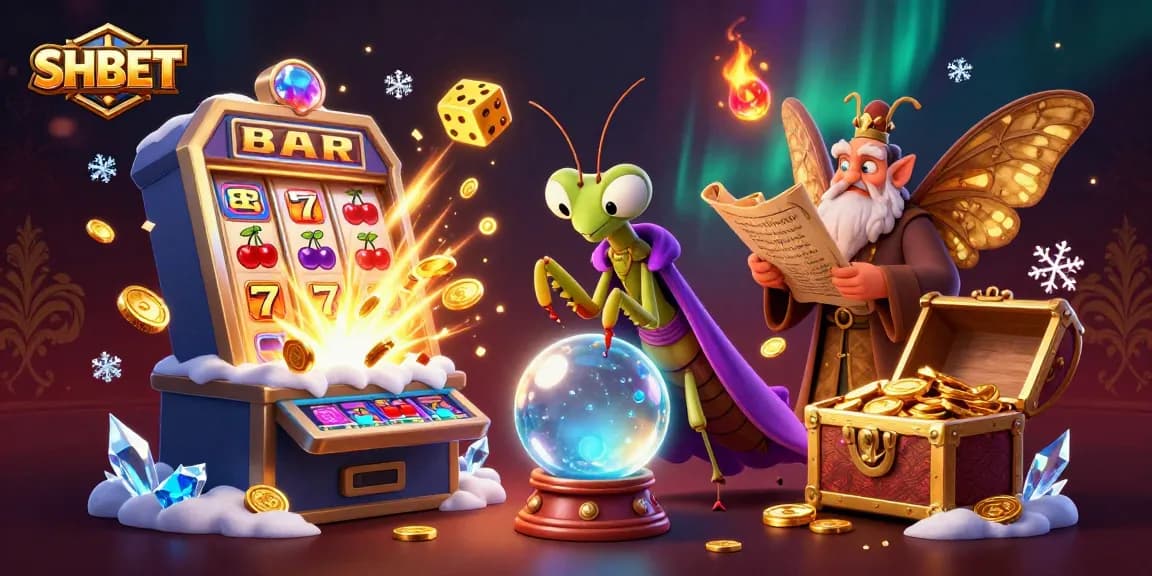 Experience excitement at SHBET's rich casino world with fortune teller and magical elements.
