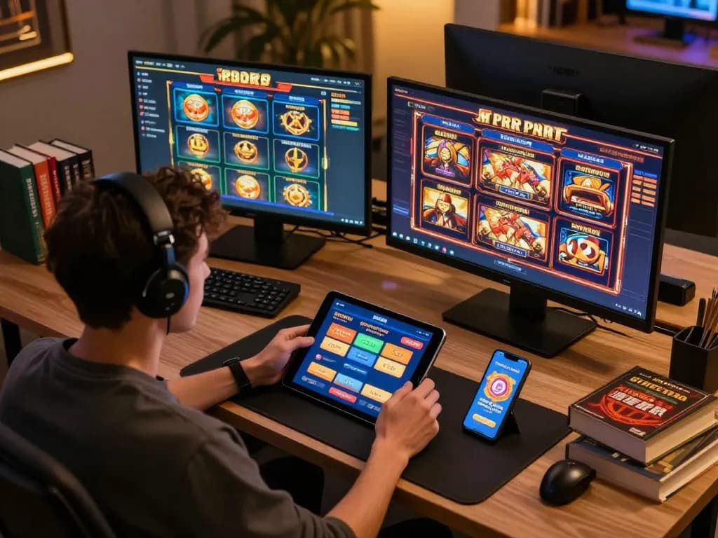 Engaging gameplay session on slot 5k with multiple screens showcasing online casino games.