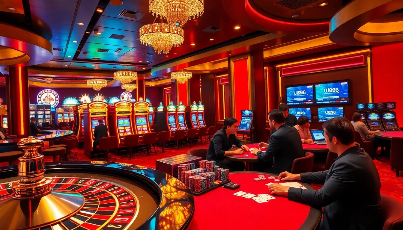 Experience thrilling moments at UU88 with vibrant casino games and professional players in action.