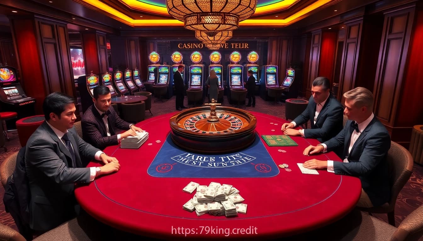 Players experiencing high-stakes action at a poker table in https://79king.credit/ casino.
