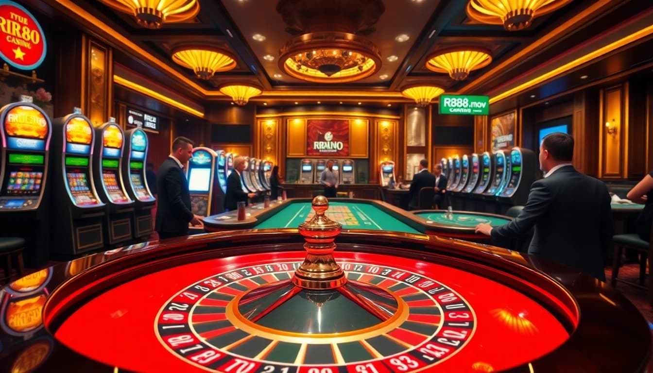 Experience the excitement of gambling at https://rr88.mov/ with glamorous casino tables and vibrant slot machines.