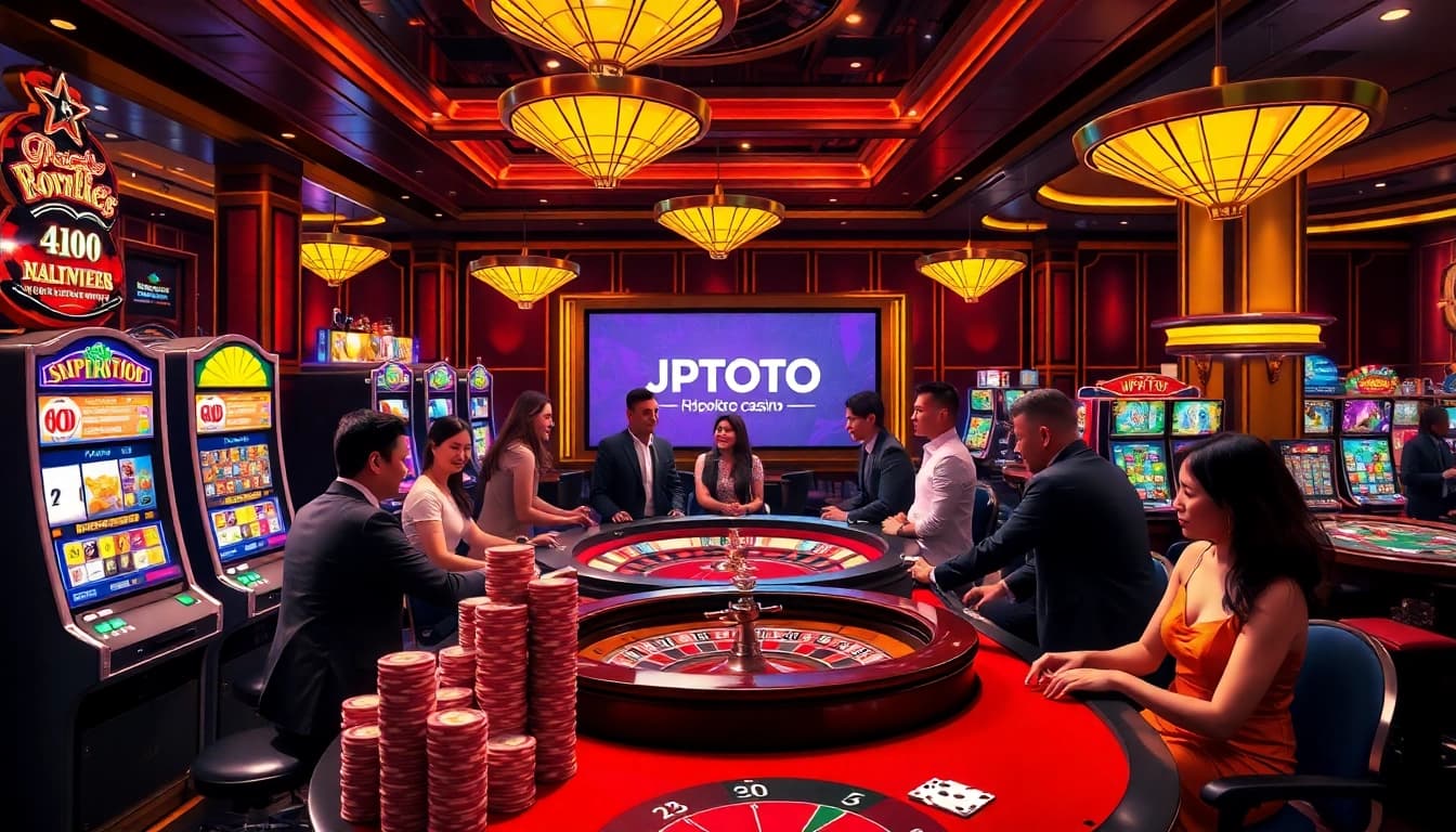 JPTOTO menawarkan pengalaman bermain yang mendebarkan di kasino mewah dengan mesin slot yang cerah dan meja roulette.