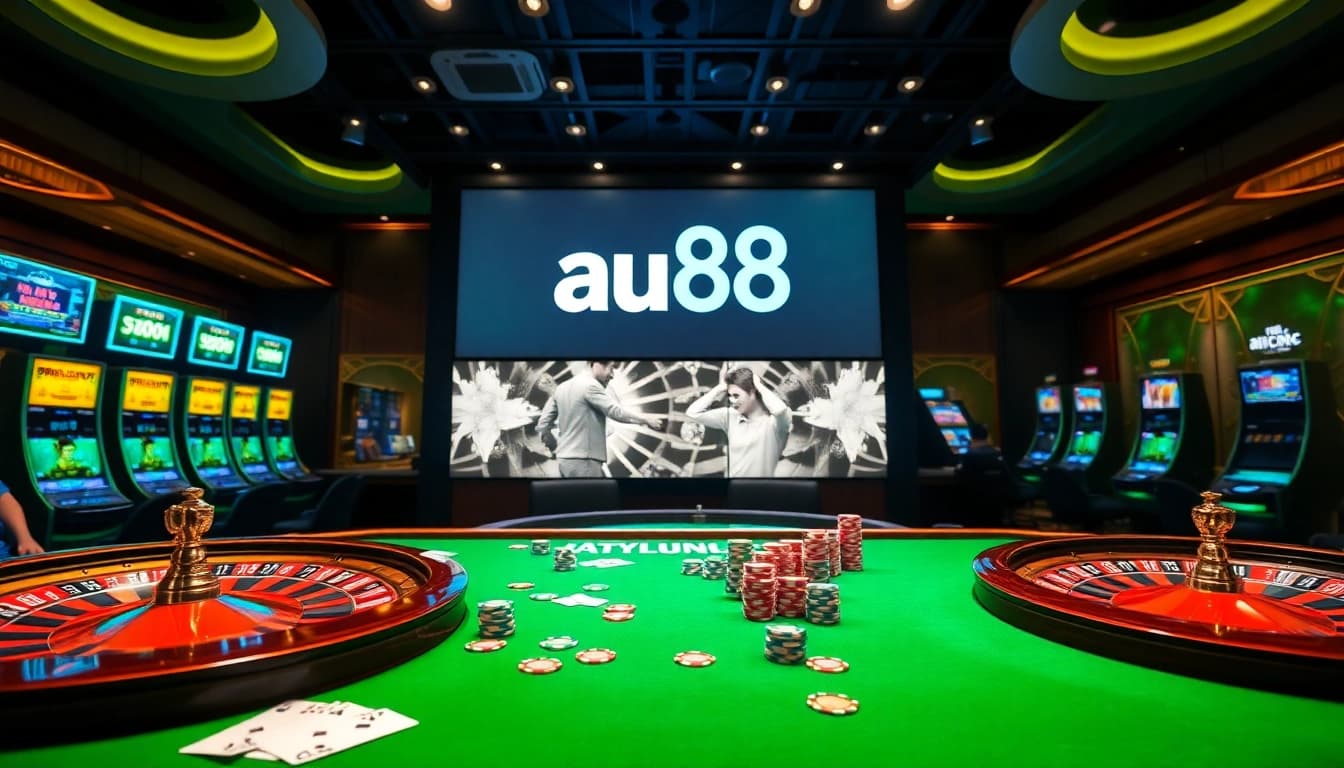 Engage in thrilling gameplay at au88 with vibrant casino elements and a luxurious atmosphere.