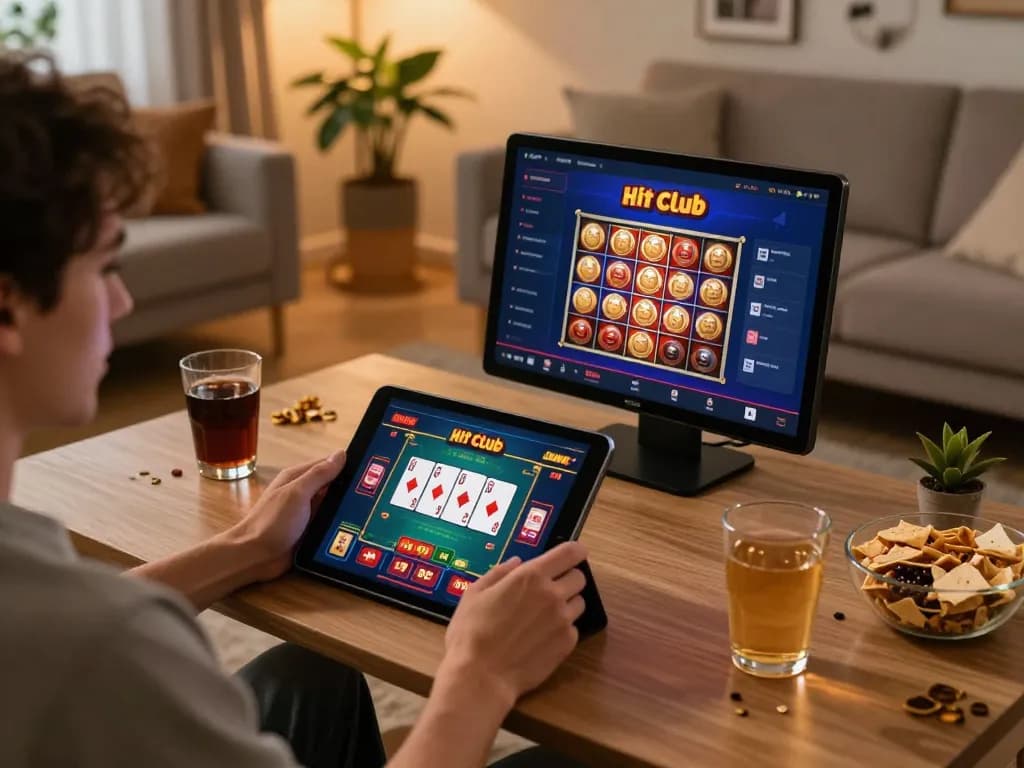 Tải Hitclub to enjoy strategic online gaming at home with a cozy setup and casino app.