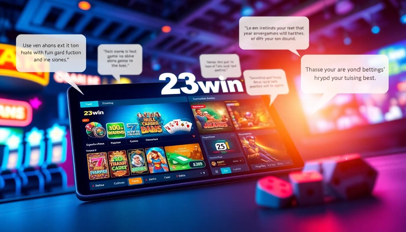 Experience the dynamic online gaming world of 23win with a vibrant user interface showcasing exciting games.