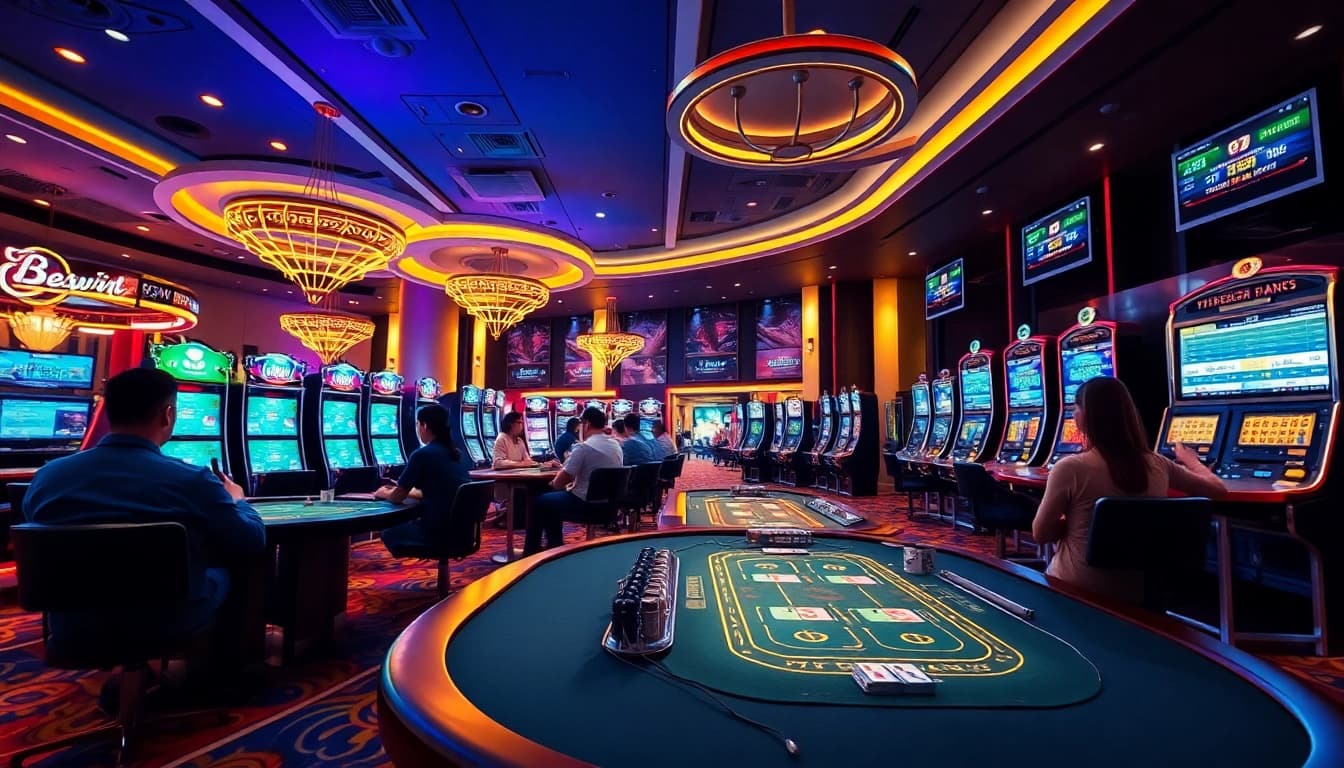 33win online casino with players enjoying vibrant games and secure betting interface.