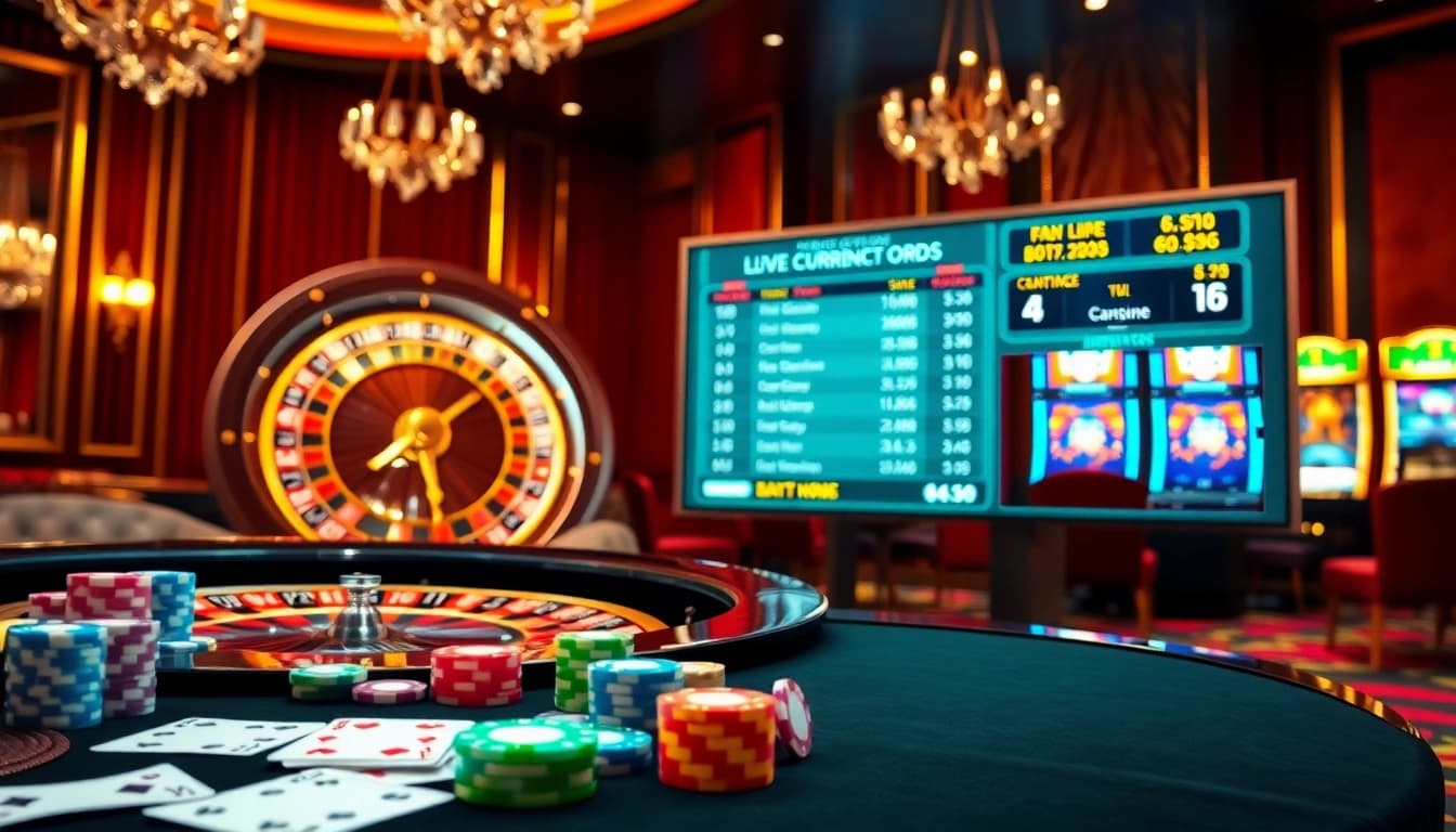 Place your bets at xx88 with vibrant poker chips and a dazzling roulette wheel in a luxury casino.