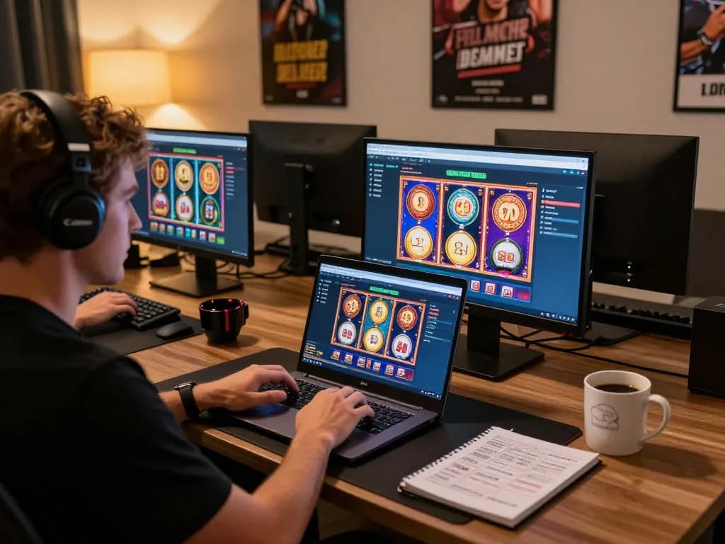 Engaging online gaming scene showing Betbdt casino interface with player evaluating strategies