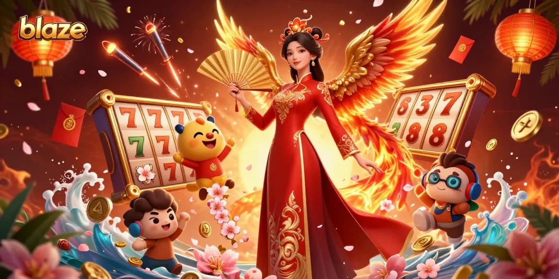 Experience the thrill of blaze with vibrant 3D casino characters immersed in exciting slot action.