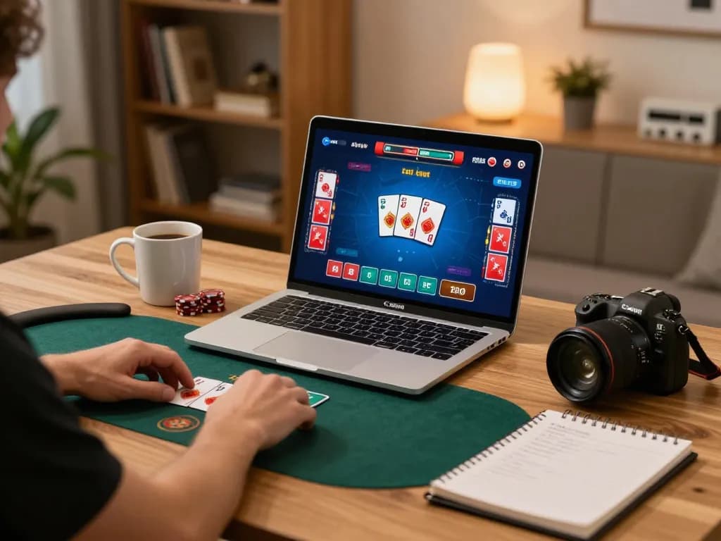 F168BET players engaged in an exciting online poker game from home, showcasing strategic gameplay