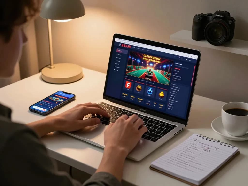 Engaged player gaming on https://c168marketing.com/ using laptop in a cozy environment