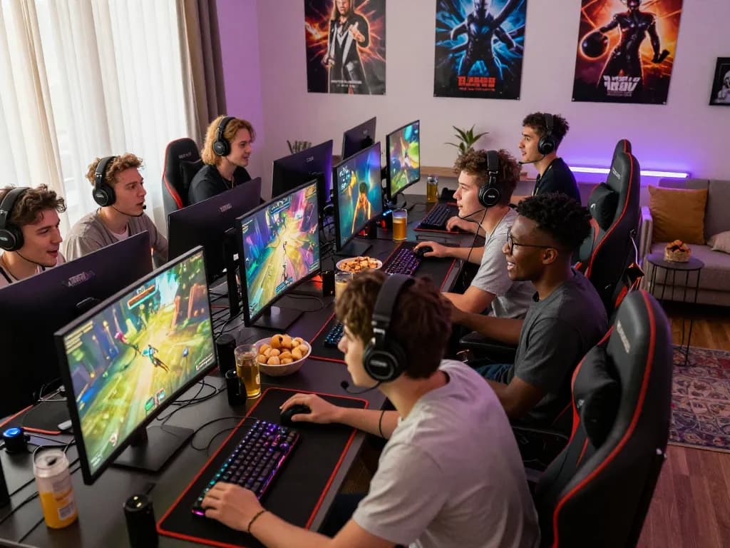 Exciting online gaming session showcasing players engaging with web sunwin in a cozy, vibrant atmosphere.