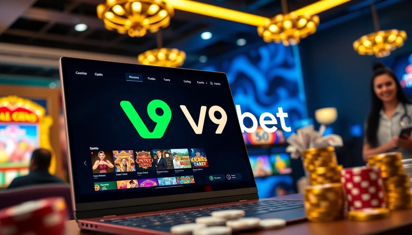 Experience V9 bet with a modern, engaging online casino interface featuring vivid game graphics.